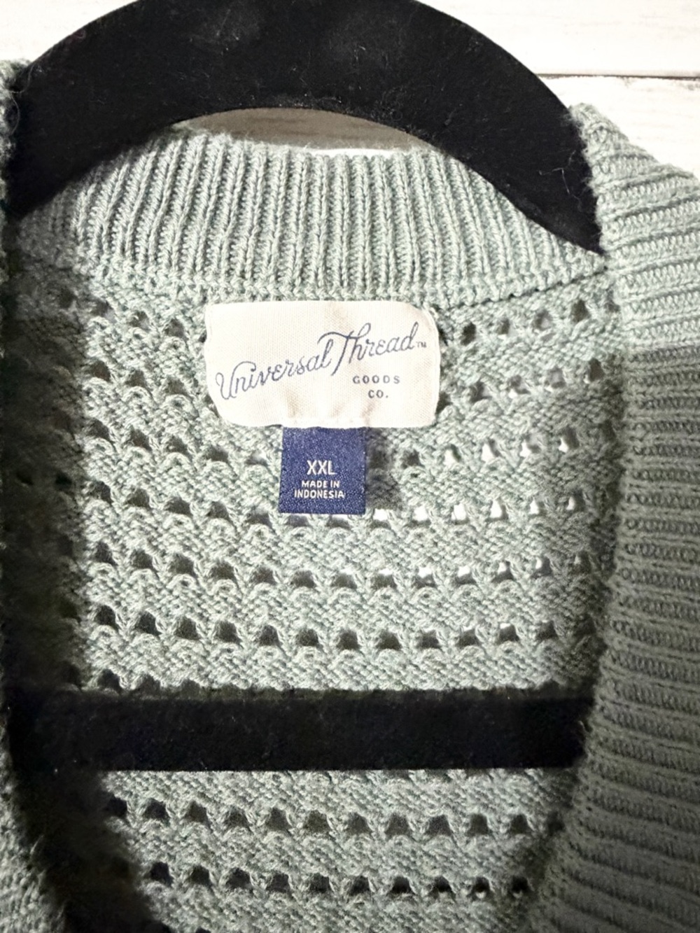 Universal Thread Green Knit Sweater Vest XXL Button Front - Picture 2 of 4